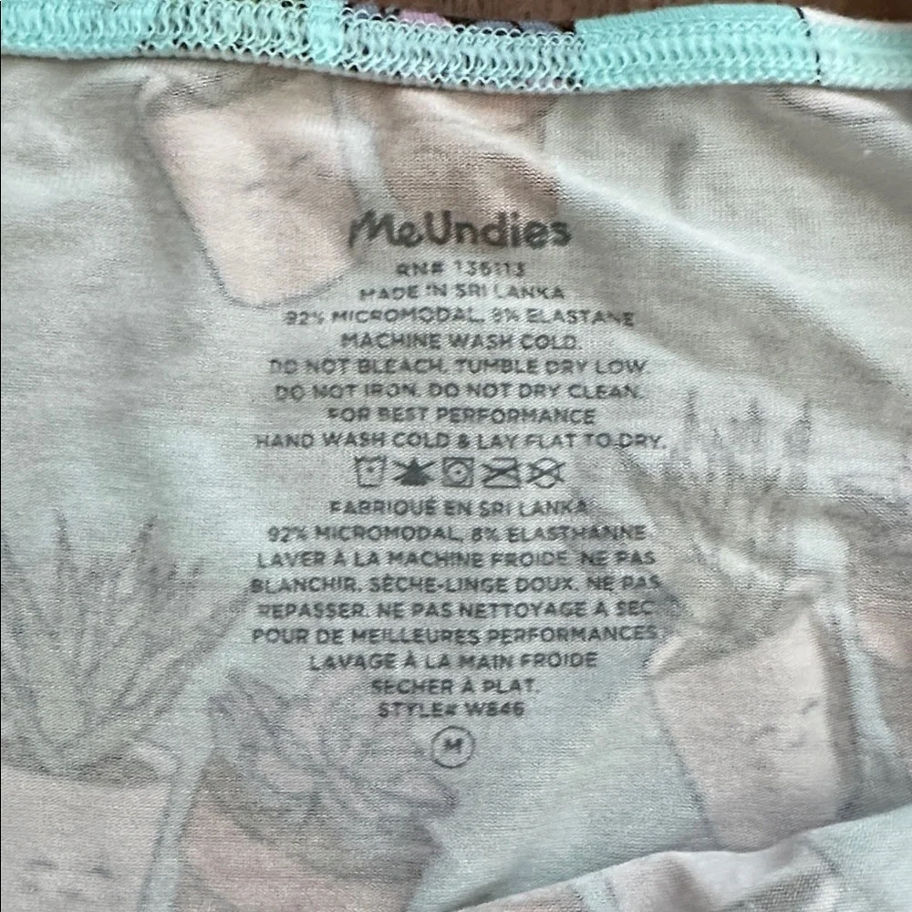 MeUndies UltraModal V-Neck Romper Blue Succulent Print Size Medium - Picture 4 of 5